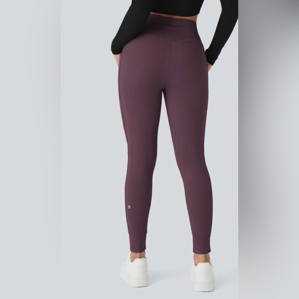 SoftlyZero™ Plush High Waisted Drawstring Pocket Plain Full Length Joggers